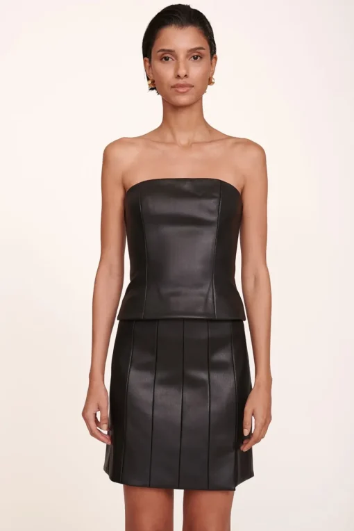 CLOTHING STAUD - TRACING TOP BLACK VEGAN LEATHER