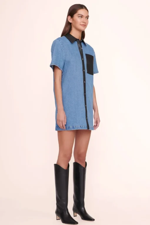 CLOTHING STAUD - WITCH DRESS MEDIUM WASH/BLACK MEDIUM WASH/BLACK