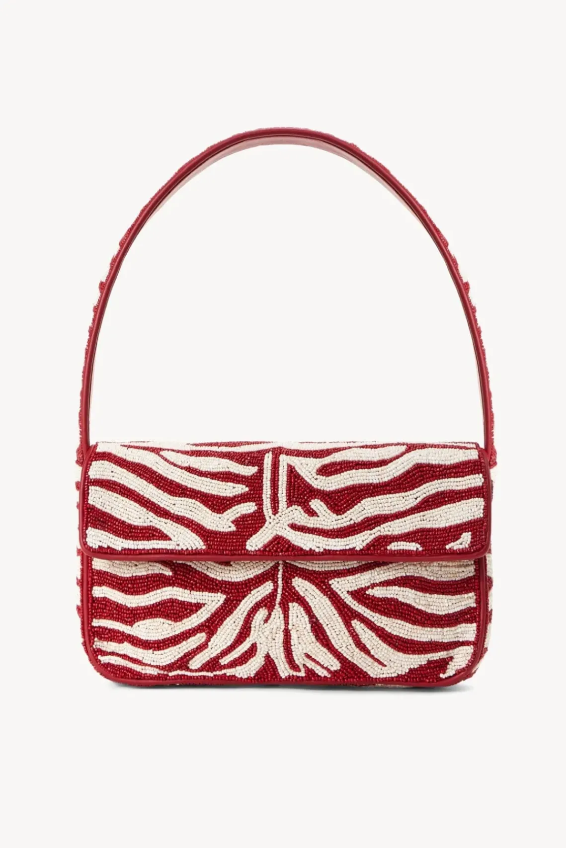 HANDBAGS STAUD -TOMMY BEADED BAG - SCARLET WHITE