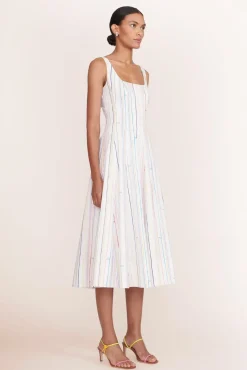 CLOTHING STAUD -WELLS DRESS - MULTI STRIPE
