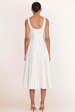 CLOTHING STAUD -WELLS DRESS - MULTI STRIPE