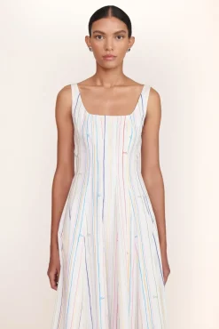 CLOTHING STAUD -WELLS DRESS - MULTI STRIPE